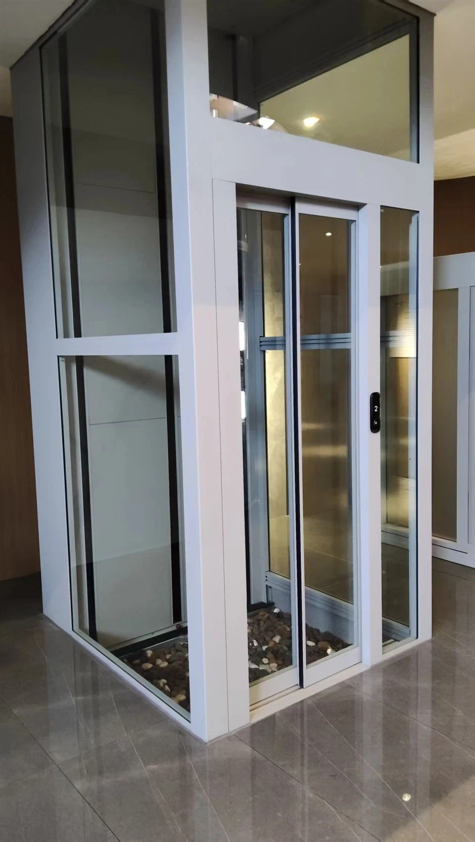 3000-3 Series Back Counterweight Side-opening 270 Panoramic Residential Elevator