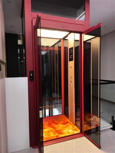6000 Series Rear Counterweight Double Opening Doors Gantry Structure Panoramic Residential Elevator